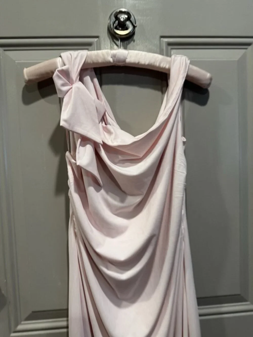 Wayf XL Ballet Pink One-Shoulder Long Formal Party Wedding Guest Gown NEW $128